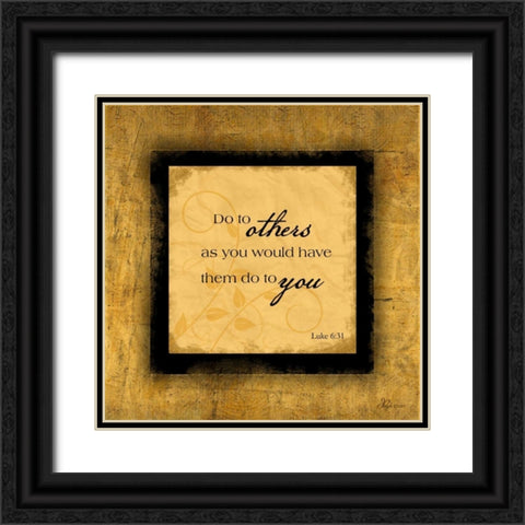 Golden Rule Black Ornate Wood Framed Art Print with Double Matting by Pugh, Jennifer