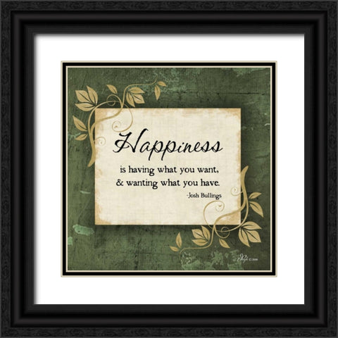 Happiness Black Ornate Wood Framed Art Print with Double Matting by Pugh, Jennifer