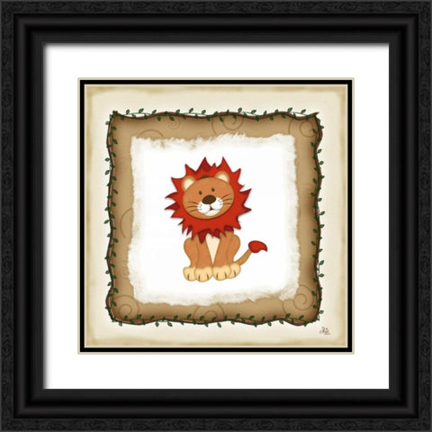 Safari Lion Black Ornate Wood Framed Art Print with Double Matting by Pugh, Jennifer