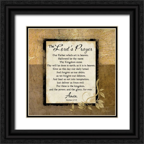 The Lords Prayer Black Ornate Wood Framed Art Print with Double Matting by Pugh, Jennifer