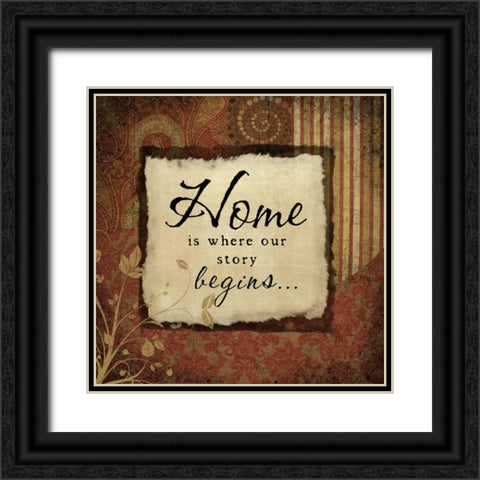 Home Black Ornate Wood Framed Art Print with Double Matting by Pugh, Jennifer