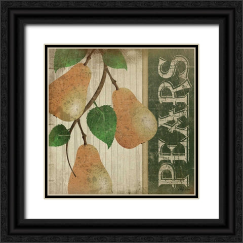 Pears Black Ornate Wood Framed Art Print with Double Matting by Pugh, Jennifer