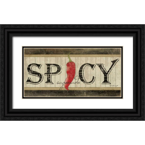 Spicy Black Ornate Wood Framed Art Print with Double Matting by Pugh, Jennifer