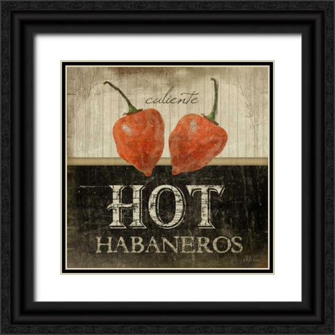 Hot Habaneros Black Ornate Wood Framed Art Print with Double Matting by Pugh, Jennifer