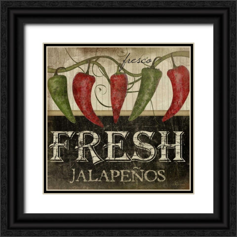 Fresh Jalapenos Black Ornate Wood Framed Art Print with Double Matting by Pugh, Jennifer