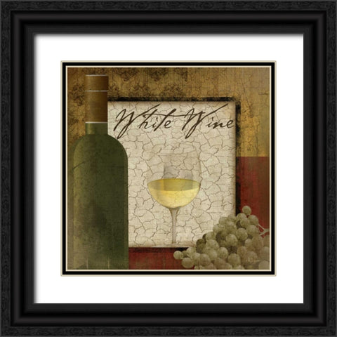 White Wine Black Ornate Wood Framed Art Print with Double Matting by Pugh, Jennifer