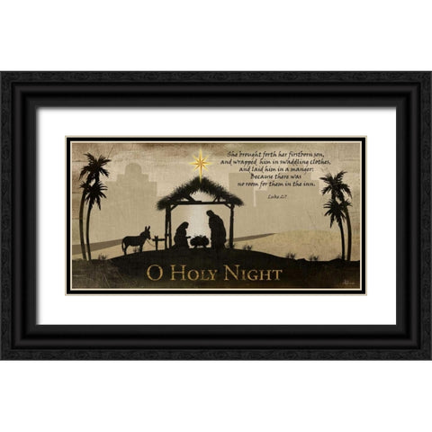 Oh Holy Night Black Ornate Wood Framed Art Print with Double Matting by Pugh, Jennifer