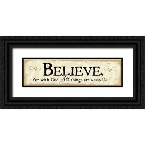 Believe Black Ornate Wood Framed Art Print with Double Matting by Pugh, Jennifer