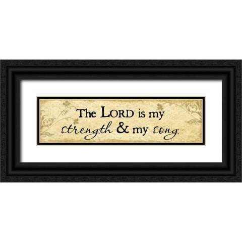 Lord is My Strength Black Ornate Wood Framed Art Print with Double Matting by Pugh, Jennifer