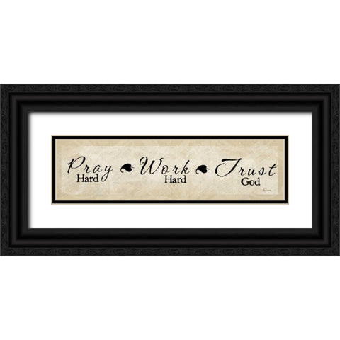 Pray Hard Black Ornate Wood Framed Art Print with Double Matting by Pugh, Jennifer