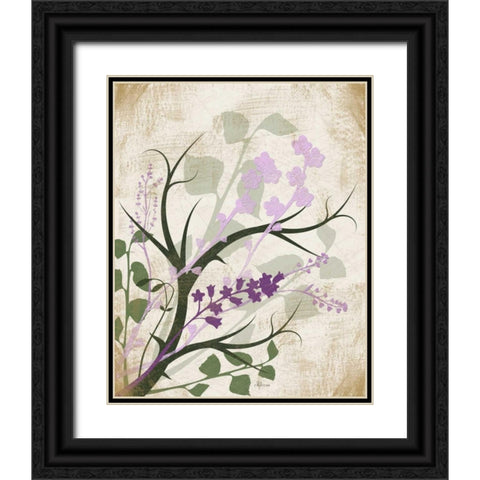 Lavender and Sage Black Ornate Wood Framed Art Print with Double Matting by Pugh, Jennifer