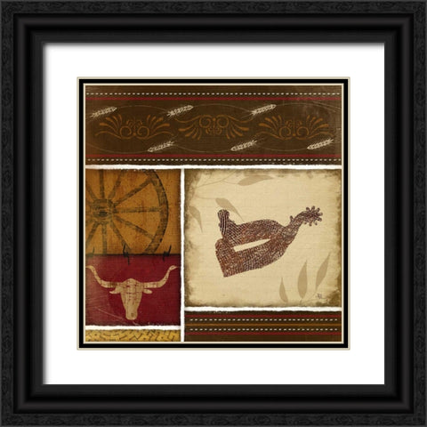 Western Spur - Red Black Ornate Wood Framed Art Print with Double Matting by Pugh, Jennifer