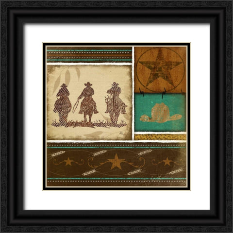 Western Cowboys Black Ornate Wood Framed Art Print with Double Matting by Pugh, Jennifer