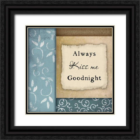 Always Kiss Me Goodnight Black Ornate Wood Framed Art Print with Double Matting by Pugh, Jennifer