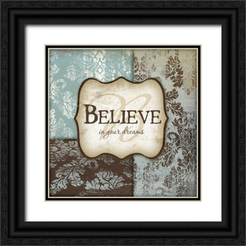 Believe Black Ornate Wood Framed Art Print with Double Matting by Pugh, Jennifer