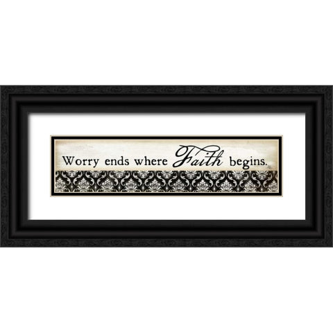 Worry Ends Black Ornate Wood Framed Art Print with Double Matting by Pugh, Jennifer