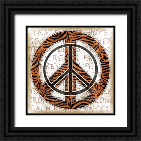 Peace Tiger Black Ornate Wood Framed Art Print with Double Matting by Pugh, Jennifer