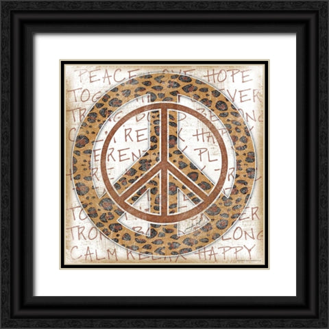 Peace Leopard Black Ornate Wood Framed Art Print with Double Matting by Pugh, Jennifer