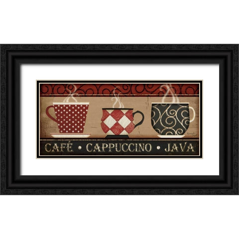 Cappuccino Cafe Black Ornate Wood Framed Art Print with Double Matting by Pugh, Jennifer