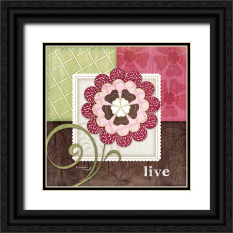 Flower - Live Black Ornate Wood Framed Art Print with Double Matting by Pugh, Jennifer