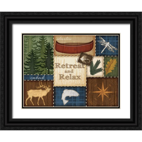 Retreat and Relax Black Ornate Wood Framed Art Print with Double Matting by Pugh, Jennifer