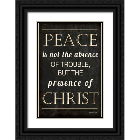 Peace Black Ornate Wood Framed Art Print with Double Matting by Pugh, Jennifer