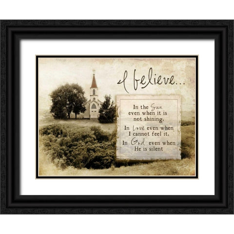 I Believe Black Ornate Wood Framed Art Print with Double Matting by Pugh, Jennifer