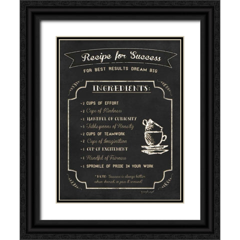 Recipe for Success Black Ornate Wood Framed Art Print with Double Matting by Pugh, Jennifer