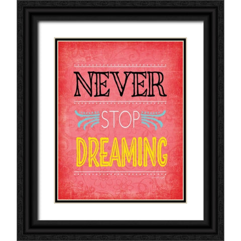 Never Stop Dreaming Black Ornate Wood Framed Art Print with Double Matting by Pugh, Jennifer