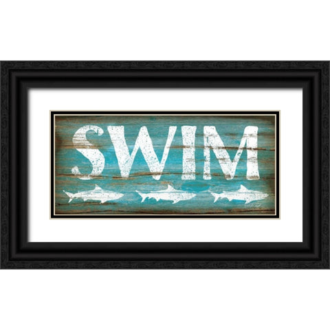 Swim Black Ornate Wood Framed Art Print with Double Matting by Pugh, Jennifer