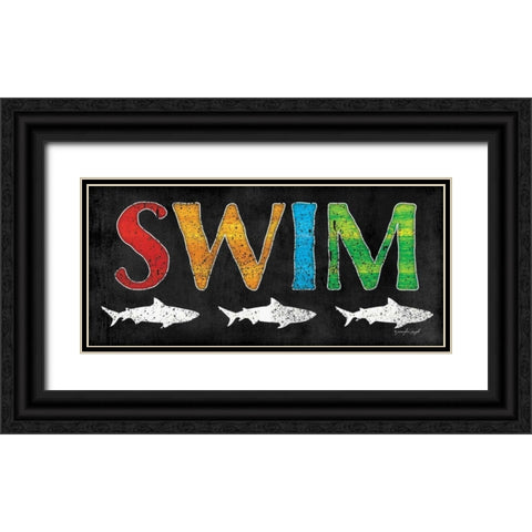 Swim Black Ornate Wood Framed Art Print with Double Matting by Pugh, Jennifer