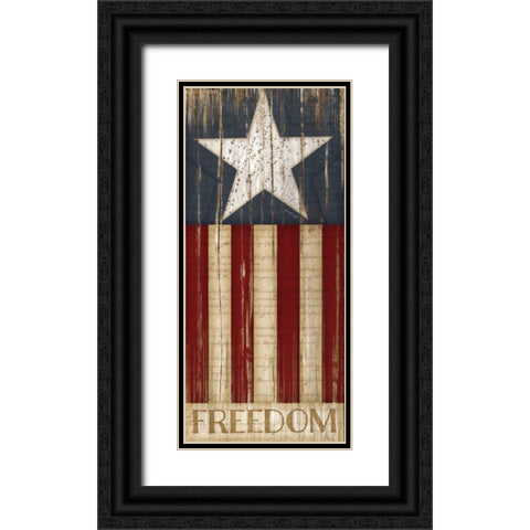 Stars and Stripes Black Ornate Wood Framed Art Print with Double Matting by Pugh, Jennifer