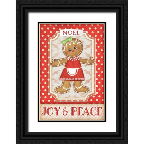 Gingerbread Girl Black Ornate Wood Framed Art Print with Double Matting by Pugh, Jennifer