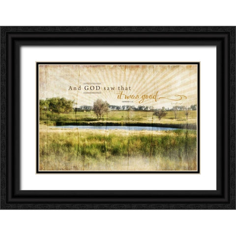 And God Saw That It Was Good Black Ornate Wood Framed Art Print with Double Matting by Pugh, Jennifer