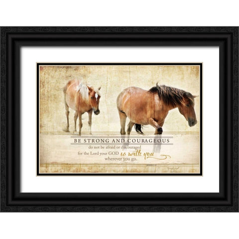 Be Strong Black Ornate Wood Framed Art Print with Double Matting by Pugh, Jennifer