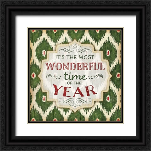 Its the Most Wonderful Time Black Ornate Wood Framed Art Print with Double Matting by Pugh, Jennifer