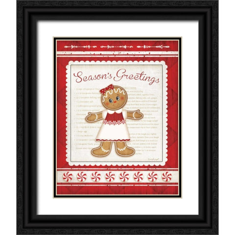 Gingerbread Man Black Ornate Wood Framed Art Print with Double Matting by Pugh, Jennifer