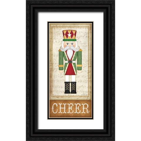 Nutcracker Cheer Black Ornate Wood Framed Art Print with Double Matting by Pugh, Jennifer