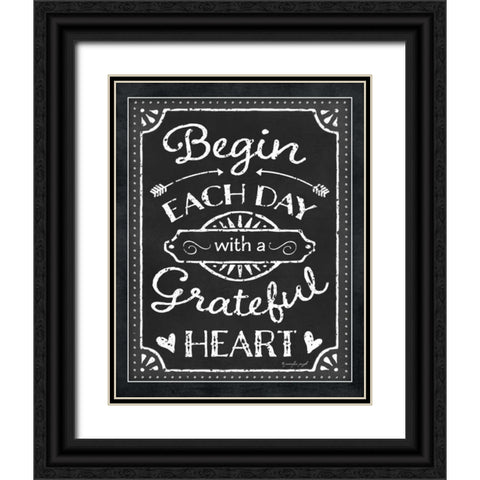 Begin Each Day Black Ornate Wood Framed Art Print with Double Matting by Pugh, Jennifer