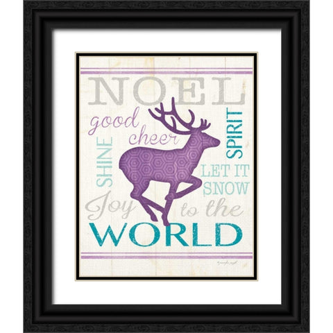 Reindeer Black Ornate Wood Framed Art Print with Double Matting by Pugh, Jennifer