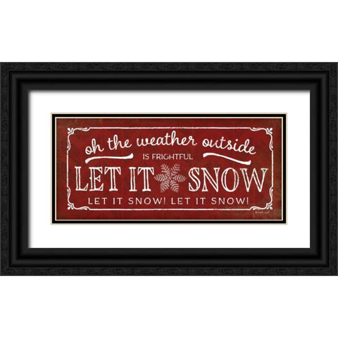 Let It Snow Black Ornate Wood Framed Art Print with Double Matting by Pugh, Jennifer