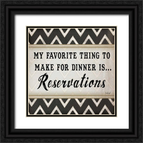 Dinner Reservations Chevron Black Ornate Wood Framed Art Print with Double Matting by Pugh, Jennifer