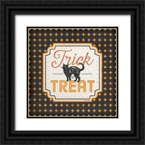 Halloween - Trick or Treat Black Ornate Wood Framed Art Print with Double Matting by Pugh, Jennifer
