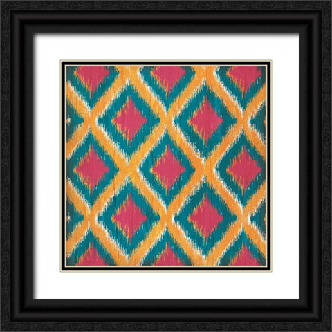 Boho Ikat IV Black Ornate Wood Framed Art Print with Double Matting by Pugh, Jennifer