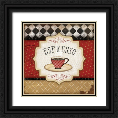 Red and Black Classic Coffee I Black Ornate Wood Framed Art Print with Double Matting by Pugh, Jennifer