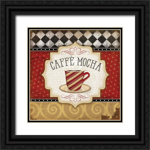 Red and Black Classic Coffee III Black Ornate Wood Framed Art Print with Double Matting by Pugh, Jennifer
