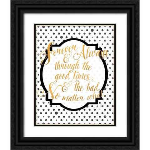 Forever and Always Black Ornate Wood Framed Art Print with Double Matting by Pugh, Jennifer