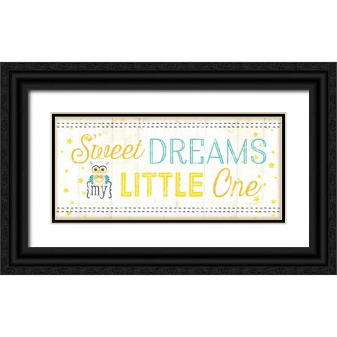 Sweet Dreams My Little One Black Ornate Wood Framed Art Print with Double Matting by Pugh, Jennifer