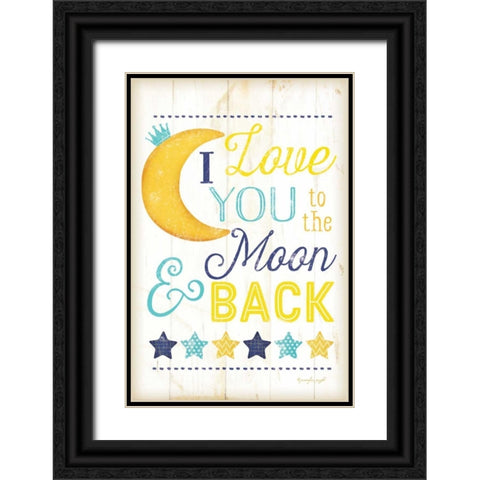 I Love You to the Moon Black Ornate Wood Framed Art Print with Double Matting by Pugh, Jennifer