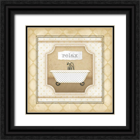 Tub - Relax Black Ornate Wood Framed Art Print with Double Matting by Pugh, Jennifer